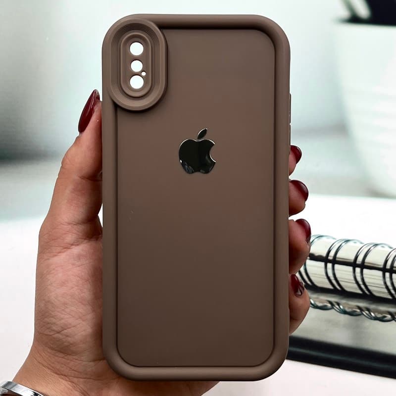 قاب گوشی iPhone X / iPhone XS آیفون Armor Case ضد ضربه سیلیکونی تانک سولید محافظ لنز دار برجسته موکا کد 775150