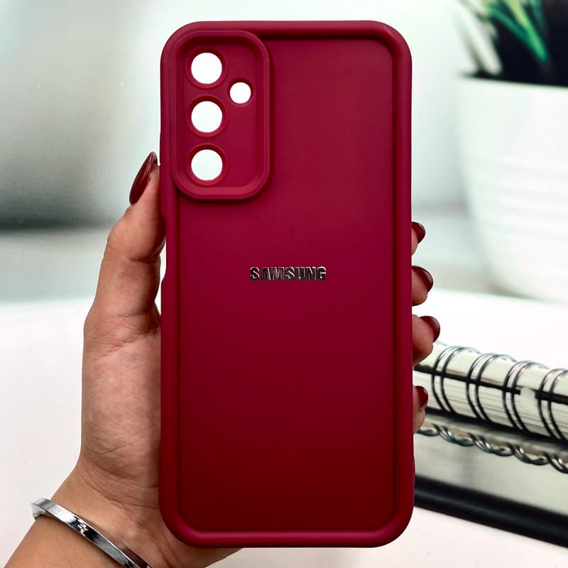 قاب گوشی Galaxy A05s سامسونگ Armor Case ضد ضربه سیلیکونی تانک سولید محافظ لنز دار برجسته زرشکی کد 210343