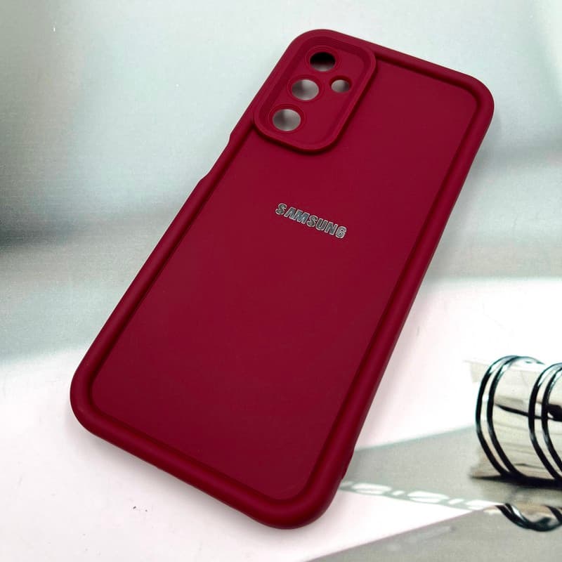 قاب گوشی Galaxy A05s سامسونگ Armor Case ضد ضربه سیلیکونی تانک سولید محافظ لنز دار برجسته زرشکی کد 210343 — تصویر ۲