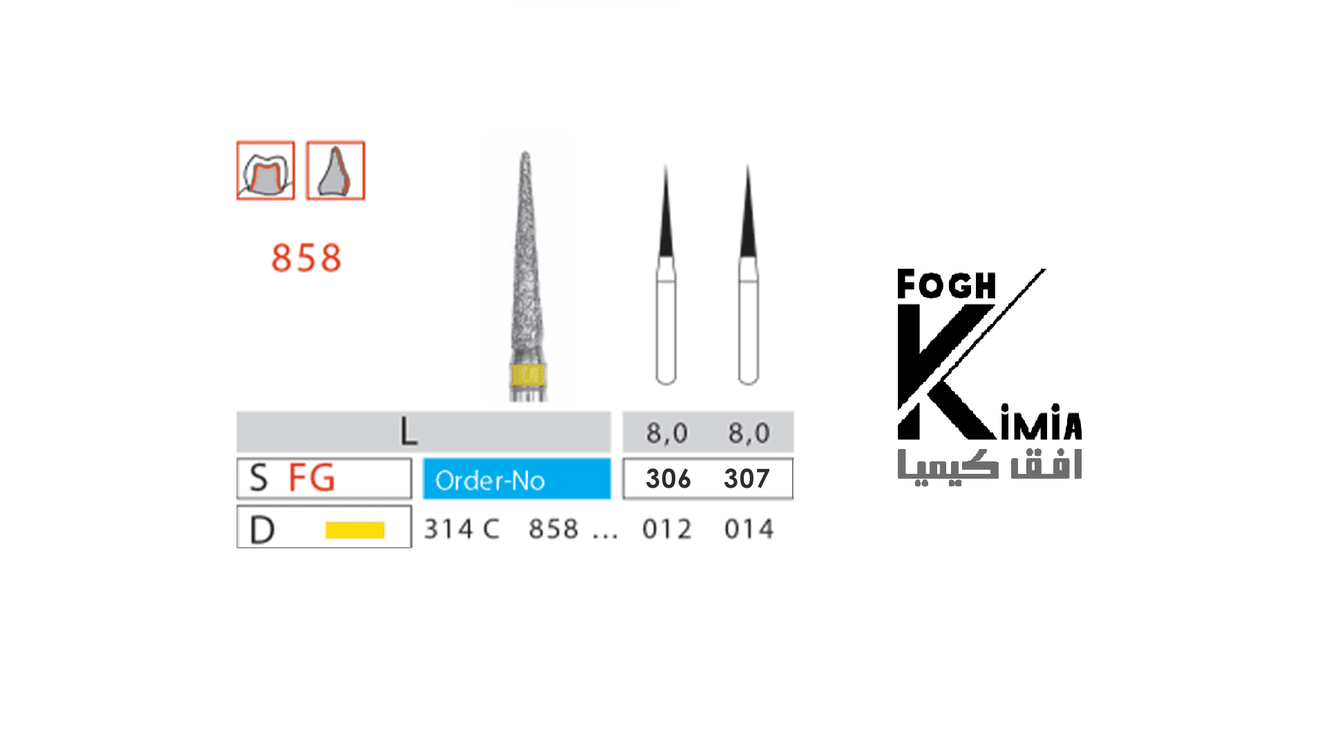 فرز الماسه توربین نیدل | کد 858 دیاتیز (پک 10 عددی)