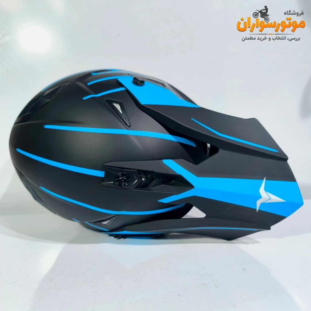کلاه کاسکت کراسی مشکی آبی تکنو Tekno — تصویر ۸