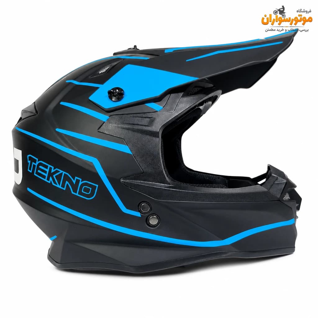 کلاه کاسکت کراسی مشکی آبی تکنو Tekno
