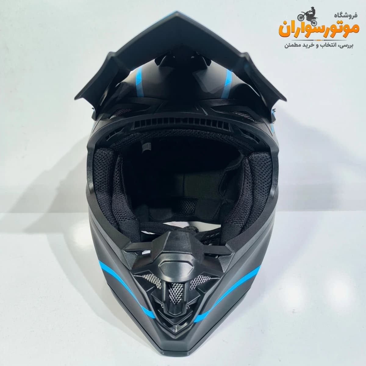 کلاه کاسکت کراسی مشکی آبی تکنو Tekno — تصویر ۶