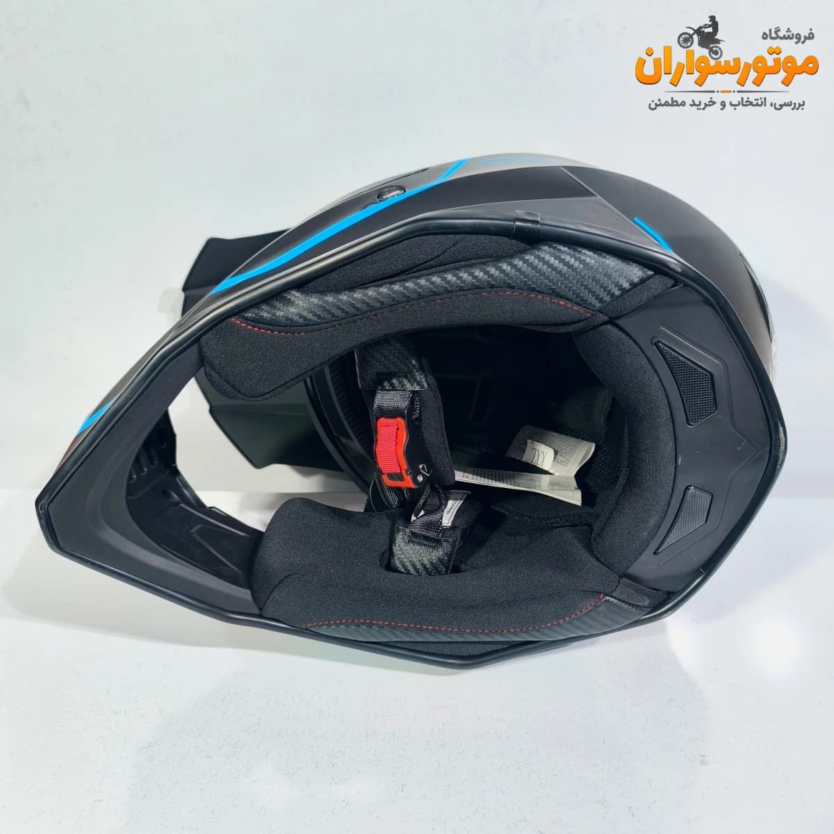 کلاه کاسکت کراسی مشکی آبی تکنو Tekno — تصویر ۷
