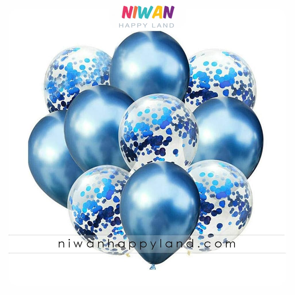 پک بادکنک آبی کروم ۱۰عددی