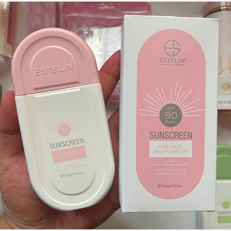 کرم ضد آفتاب ضد لک صورتی استلین spf90 حجم 100 گرمی
