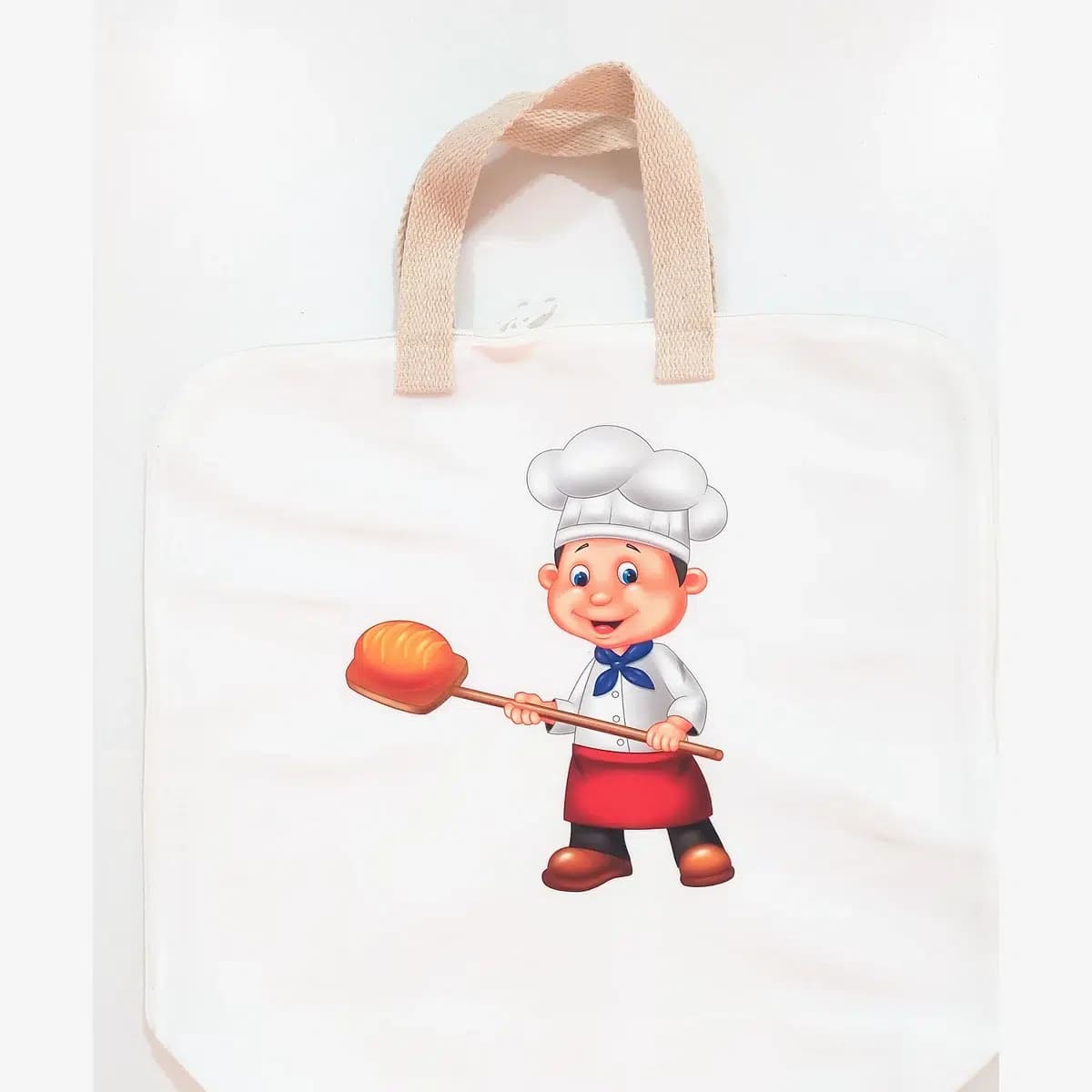 کیسه خرید نان پارچه ای حجم دار زیپ دار طرح نانوای جوان (توت بگ)