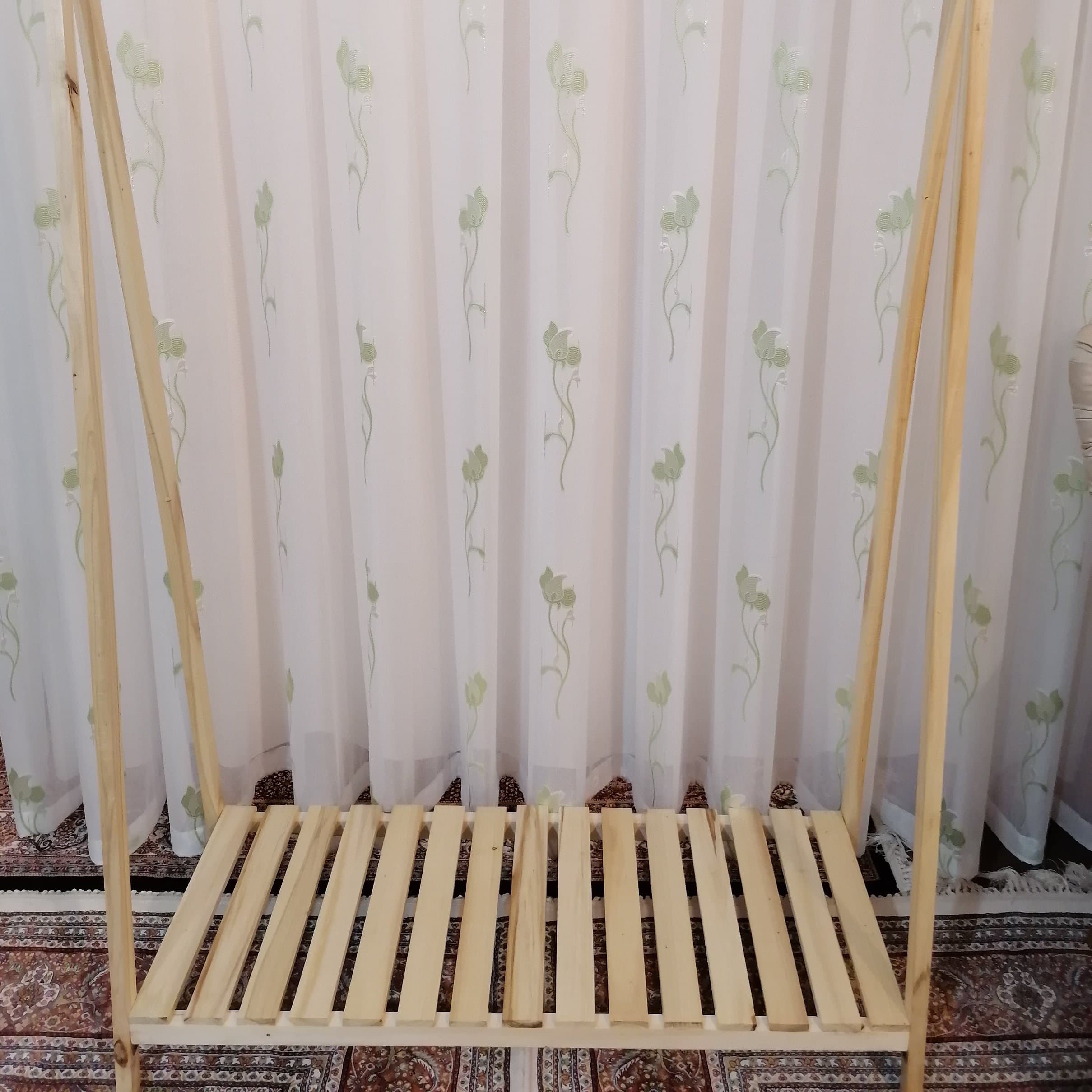 رگال لباس چوبی یک طبقه سایز متوسط دکوبازار مدل 765985 — تصویر ۲