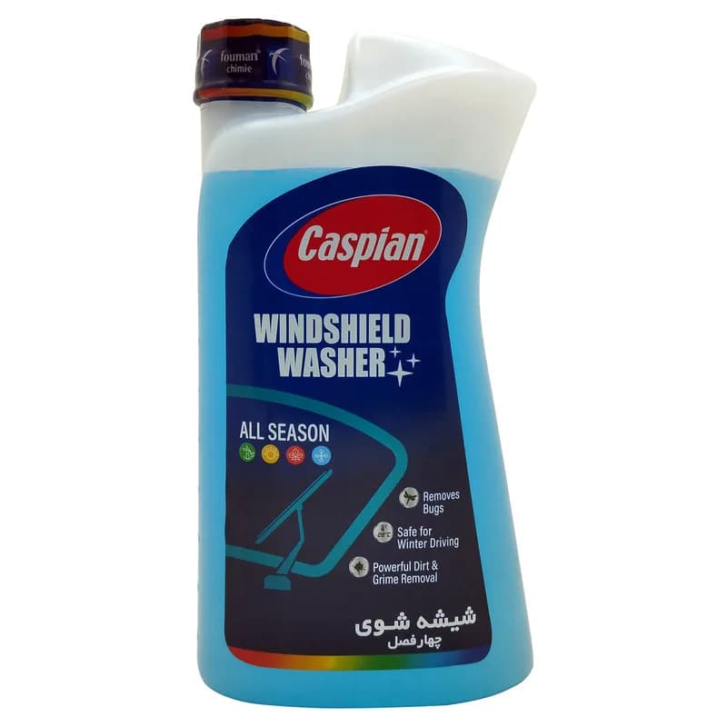 مایع شیشه شوی خودرو کاسپین مدل چهار فصل کد New-02 حجم 1000 میلی لیتر مجموعه 2 عددی — تصویر ۲