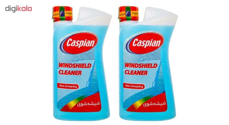 محلول شیشه شوی خودرو کاسپین مدل Non-Smearing حجم 1 لیتر بسته 2 عددی — تصویر ۲