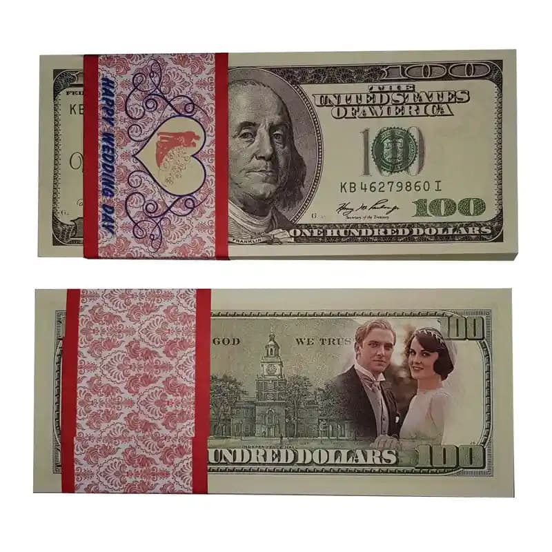 اسکناس تزئینی مدل دلار بسته 100 عددی — تصویر ۲