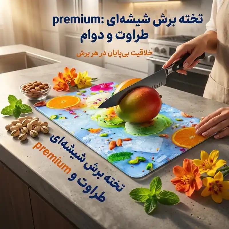 تخته گوشت طرح پرتقال و بستنی — تصویر ۲
