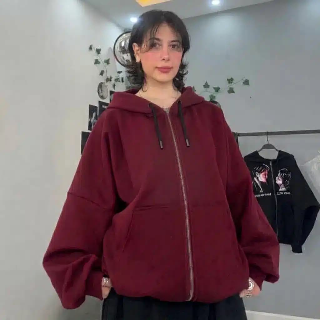 سویشرت زرشکی بیسیک