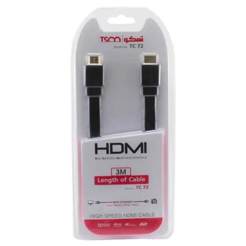 کابل HDMI 4K تسکو TC 72 طول 3 متر — تصویر ۲