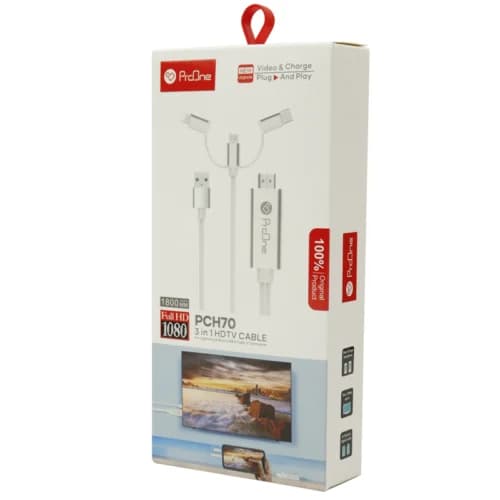 کابل تبدیل Lightning/MicroUSB/Type-C به HDMI پرووان PCH70 طول 2 متر — تصویر ۷