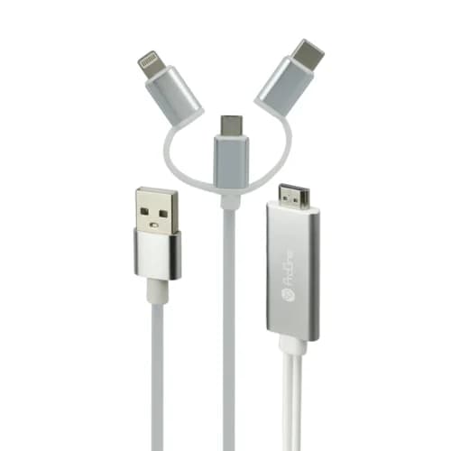 کابل تبدیل Lightning/MicroUSB/Type-C به HDMI پرووان PCH70 طول 2 متر — تصویر ۲