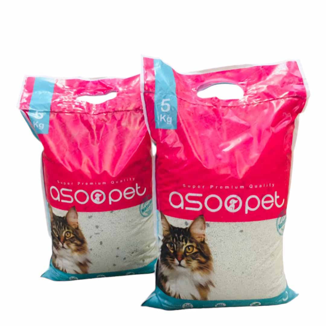 خاک گربه گرانولی برند asoopet وزن 5 کیلوگرم