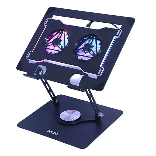 کول پد و استند لپ‌تاپ انزو مدل LF-290 با دو فن و نورپردازی RGB — تصویر ۷