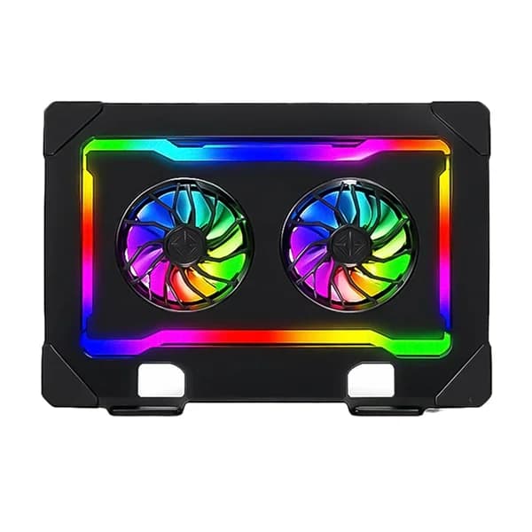 کول پد و استند لپ‌تاپ انزو مدل LF-290 با دو فن و نورپردازی RGB — تصویر ۲