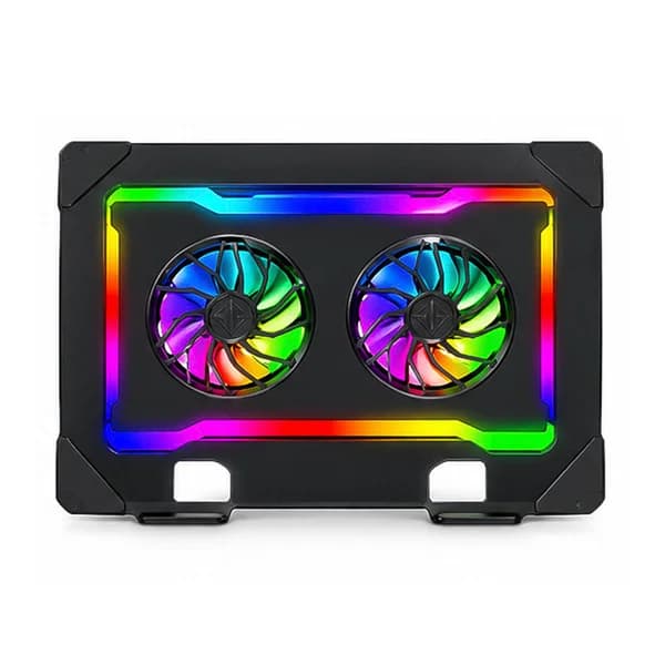 کول پد و استند لپ‌تاپ انزو مدل LF-290 با دو فن و نورپردازی RGB — تصویر ۳