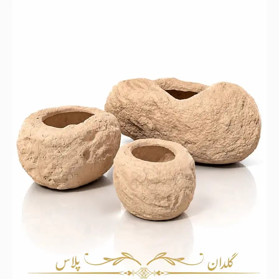گلدان پینترستی فایبرگلاس صخره ای- ست سه تایی