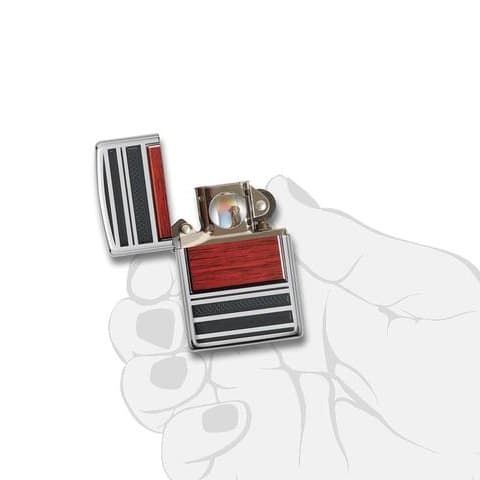 فندک زیو اصل کد 28676 – Original Zippo Steel And Wood — تصویر ۲