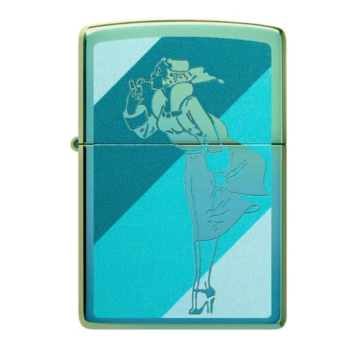 فندک زیپو اصل کد 48457 – Original Zippo Teal Windy Design — تصویر ۳