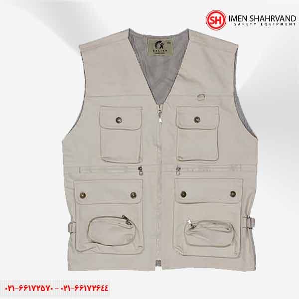 جلیقه خبرنگاری کتان استخوانی