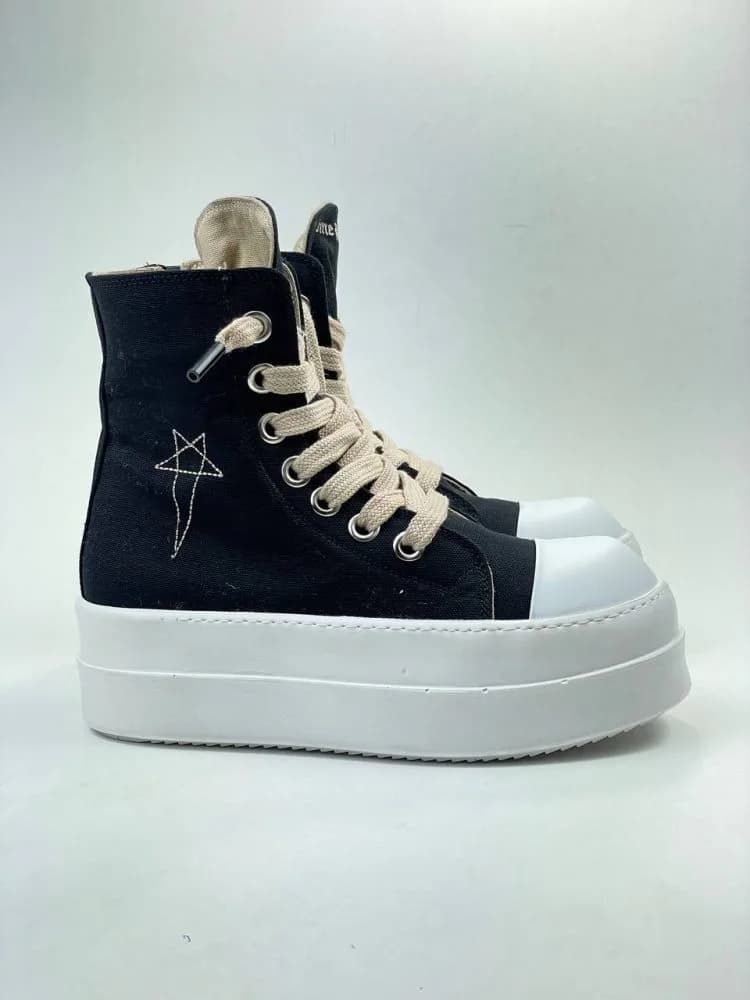 بوت ریک اونز RICK OWENS کد 3309 مشکی ستاره دار پارچه جودون