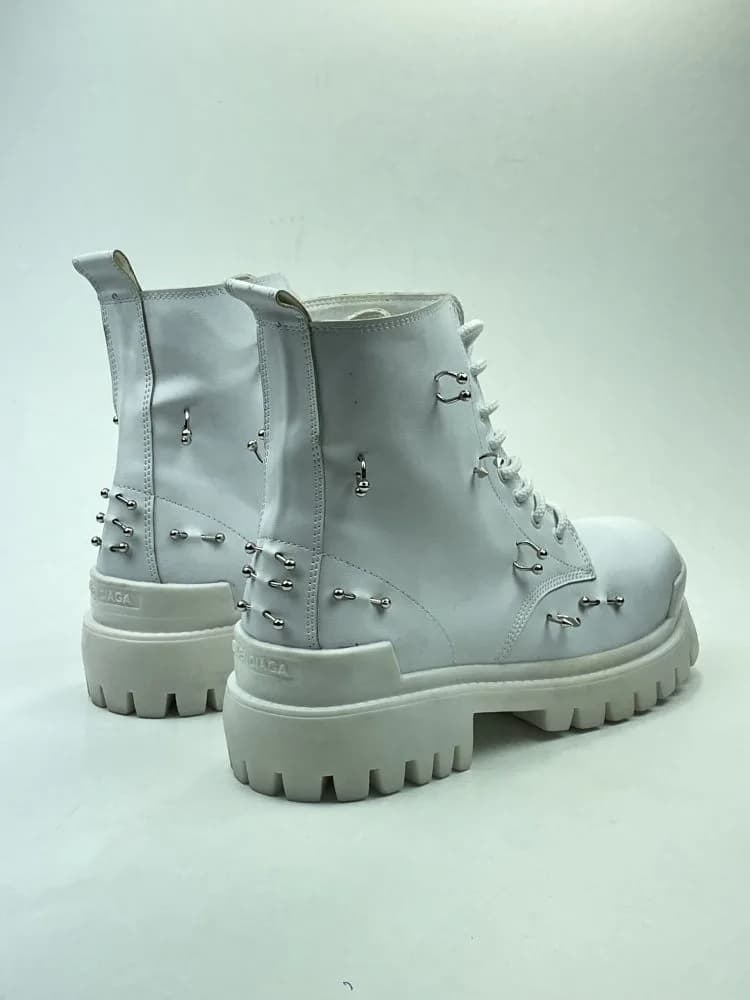 کد 2917 بوت چرم بالنسیاگا BALENCIAGA سفید مات پیرسینک — تصویر ۶