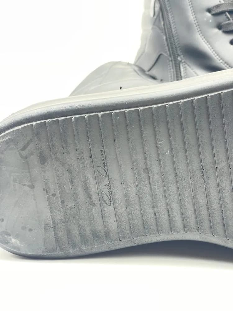 بوت ریک اونز RICK OWENS کد 3303 چرم مشکی یکدست مات — تصویر ۸