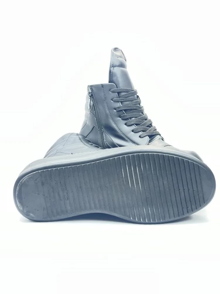 بوت ریک اونز RICK OWENS کد 3303 چرم مشکی یکدست مات — تصویر ۵