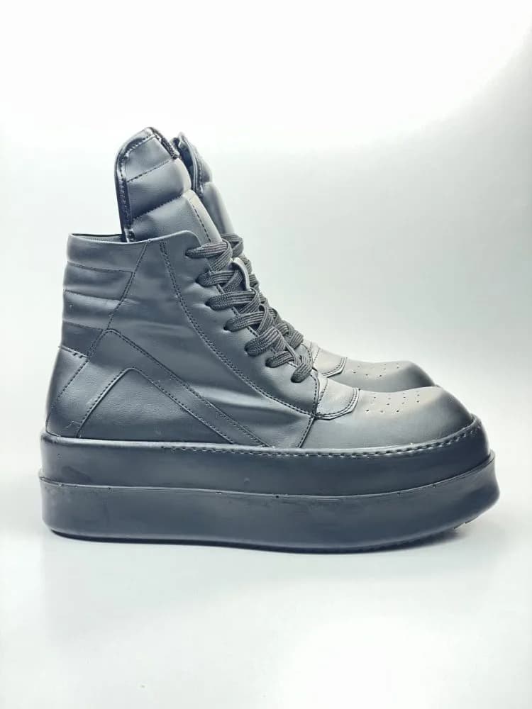 بوت ریک اونز RICK OWENS کد 3303 چرم مشکی یکدست مات
