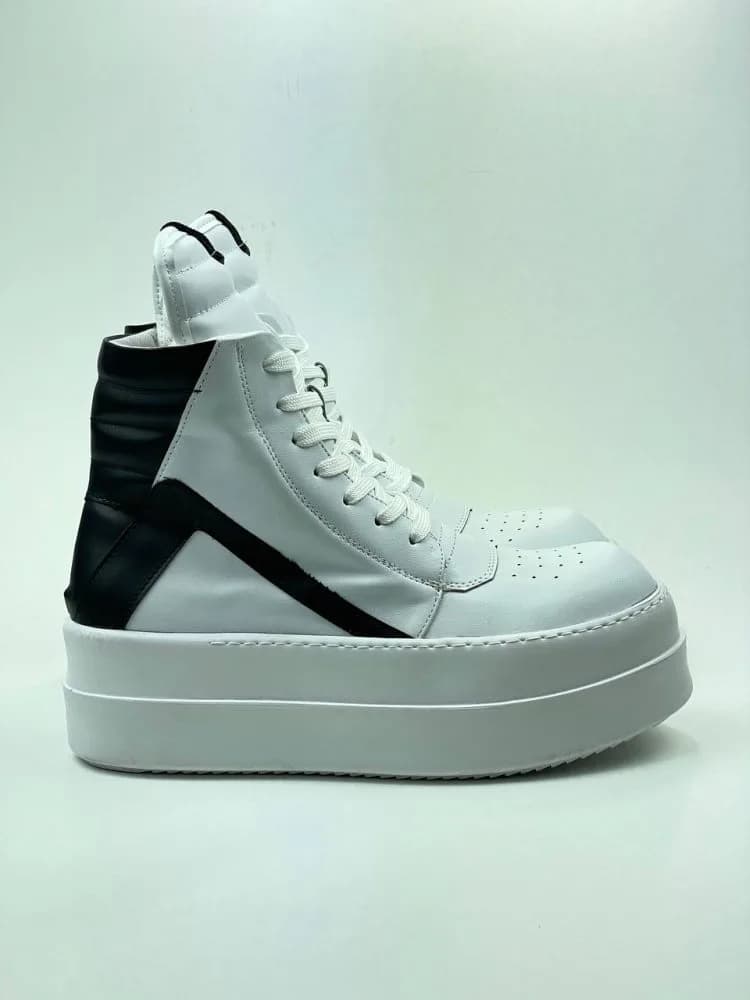 بوت ریک اونز RICK OWENS کد 3303 چرم سفید مشکی مات