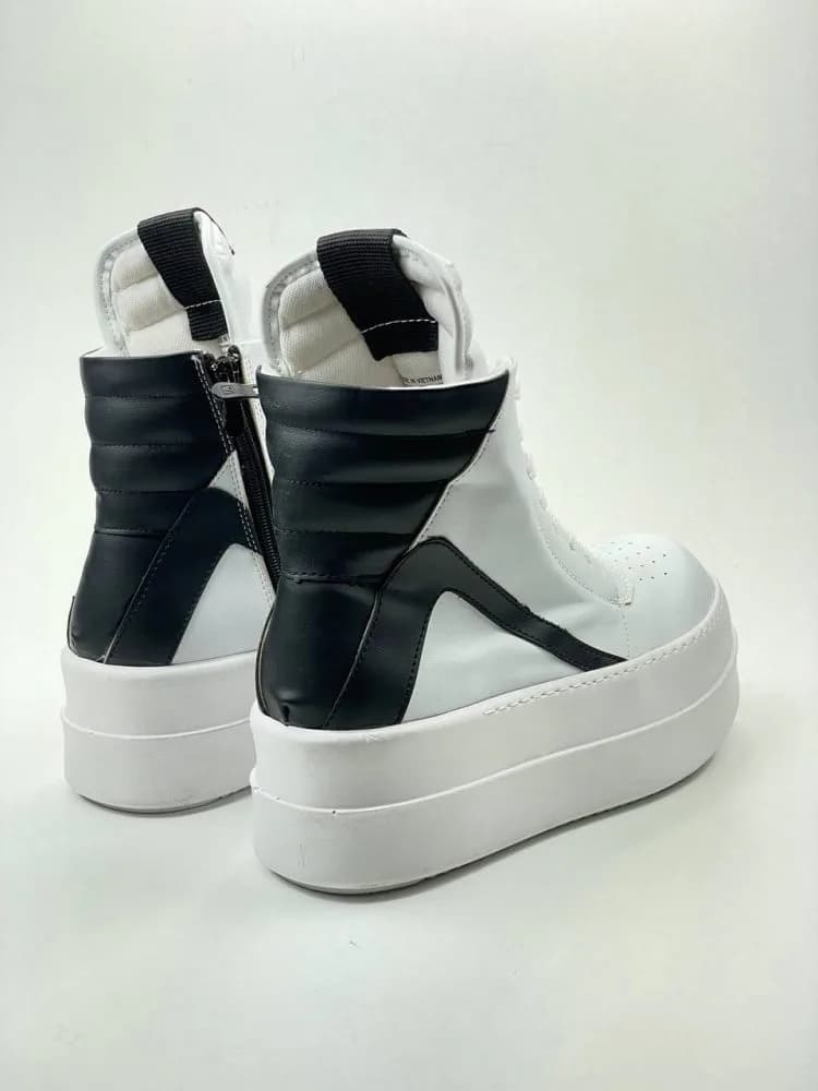 بوت ریک اونز RICK OWENS کد 3303 چرم سفید مشکی مات — تصویر ۸