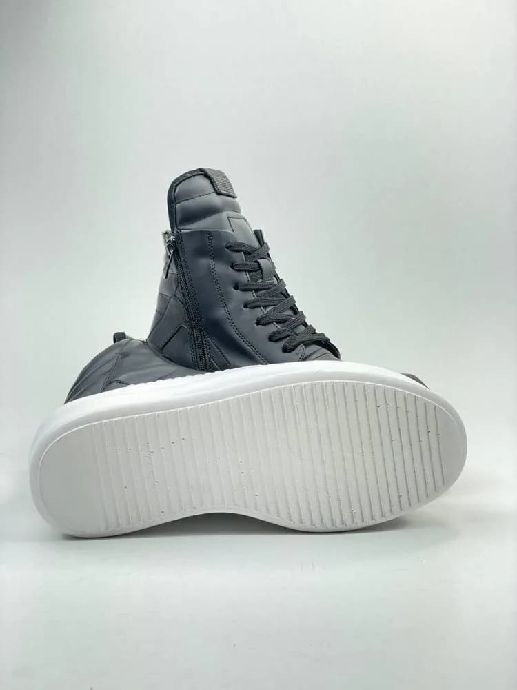 بوت ریک اونز RICK OWENS کد 3303 چرم مشکی مات یکدست — تصویر ۷