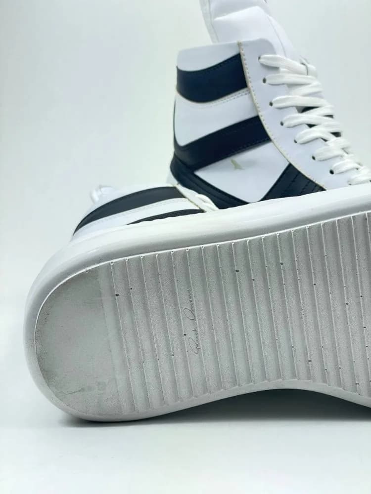 بوت ریک اونز RICK OWENS کد 3305 چرم سفید مشکی مات — تصویر ۴