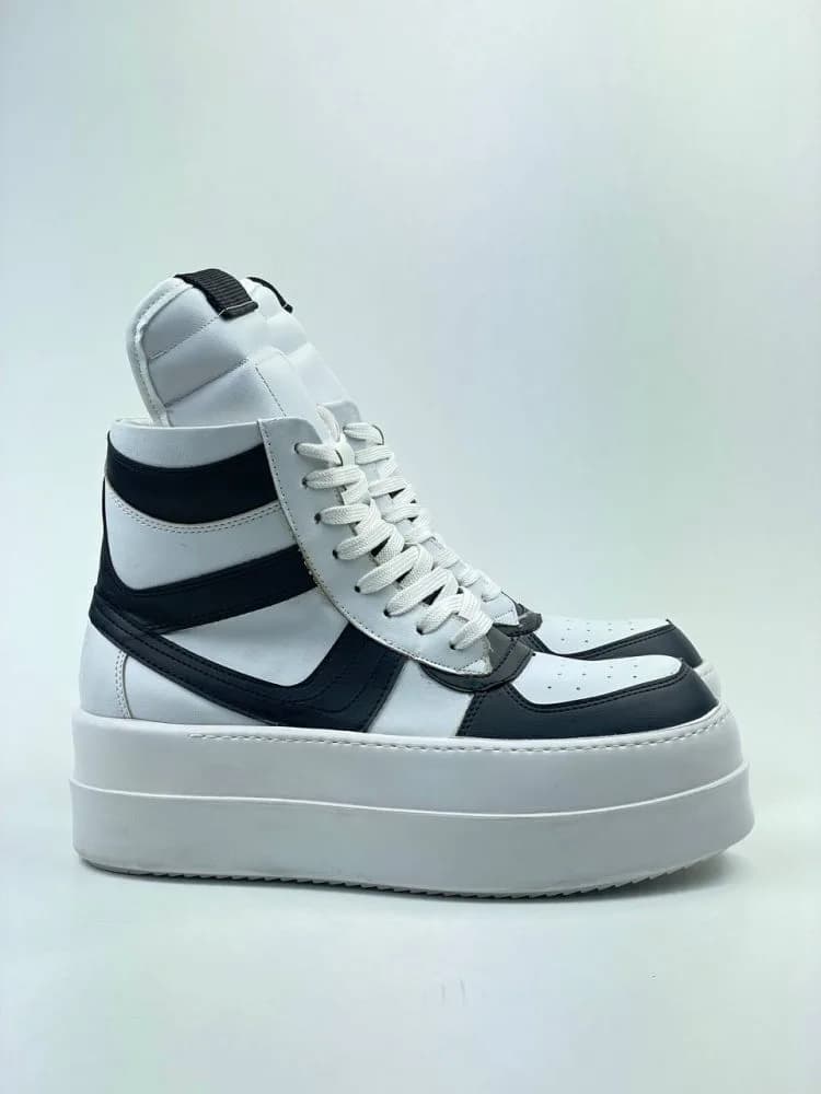 بوت ریک اونز RICK OWENS کد 3305 چرم سفید مشکی مات