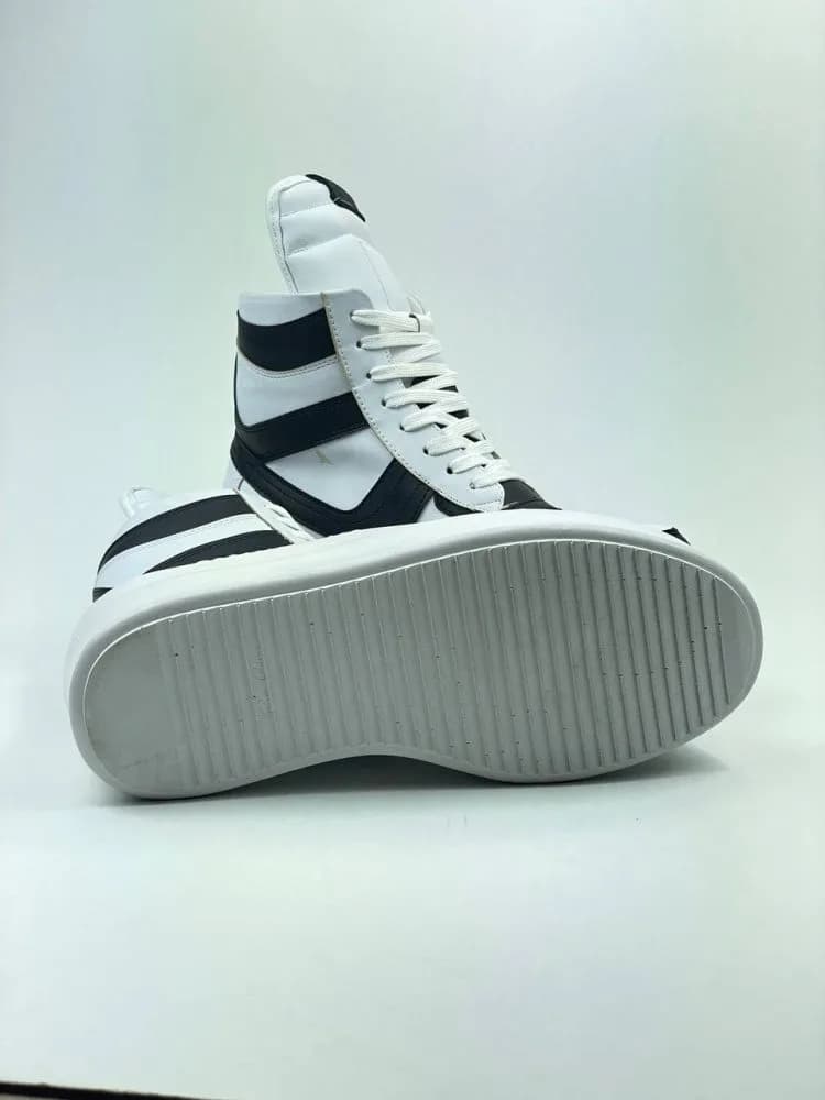 بوت ریک اونز RICK OWENS کد 3305 چرم سفید مشکی مات — تصویر ۵