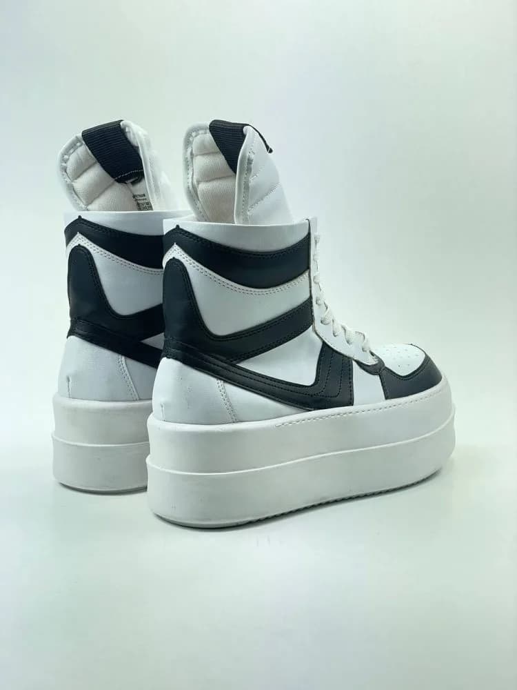 بوت ریک اونز RICK OWENS کد 3305 چرم سفید مشکی مات — تصویر ۸