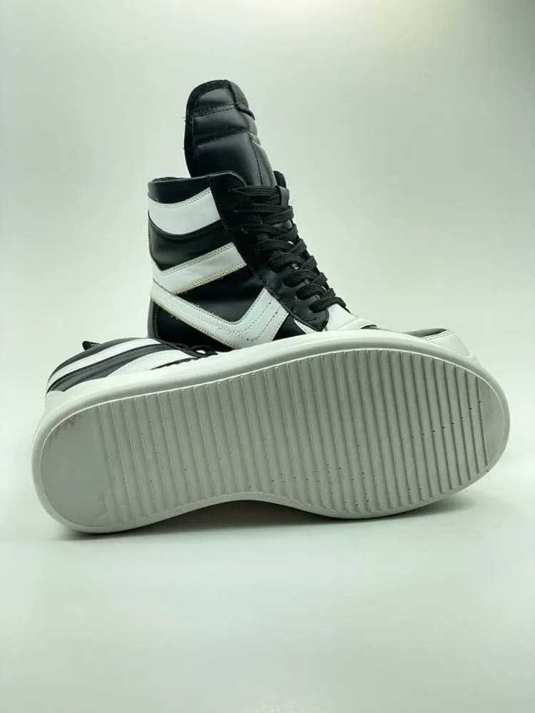 بوت ریک اونز RICK OWENS کد 3305 چرم مشکی مات سفید — تصویر ۴