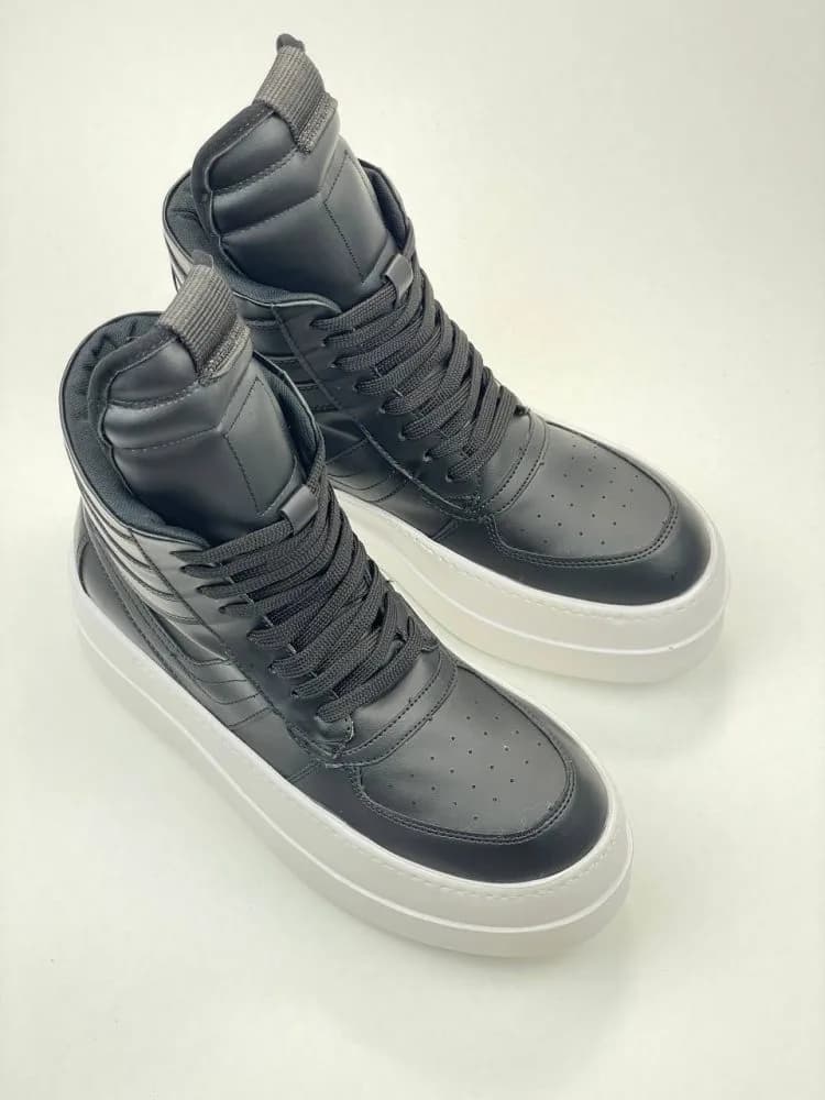 بوت ریک اونز RICK OWENS کد 3305 چرم مشکی مات یکدست — تصویر ۷