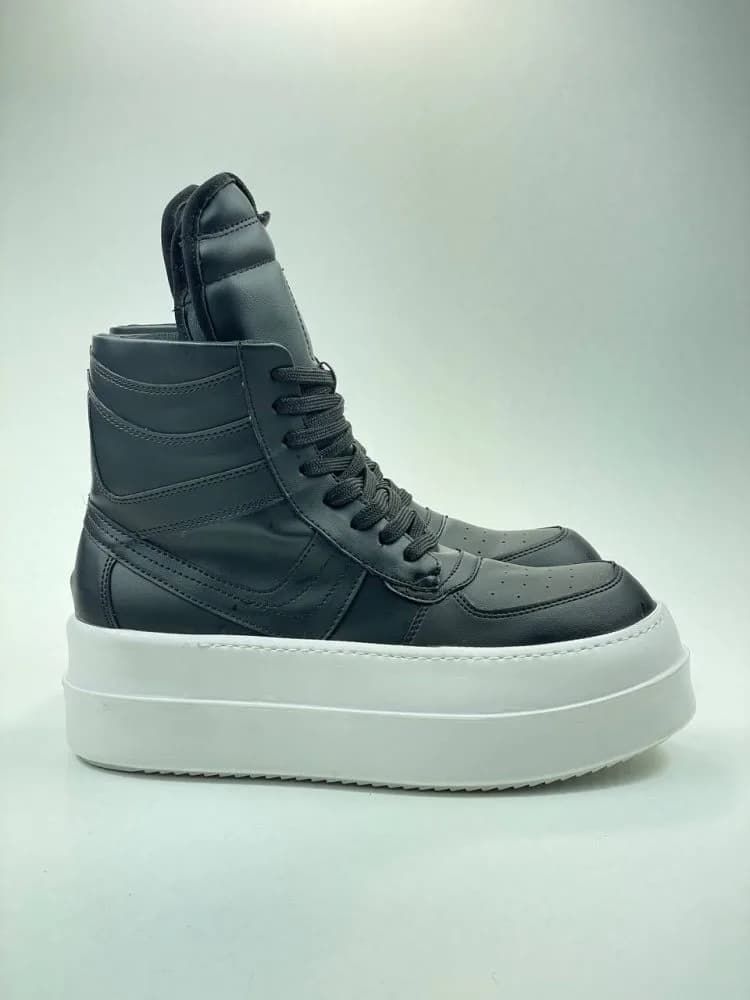 بوت ریک اونز RICK OWENS کد 3305 چرم مشکی مات یکدست