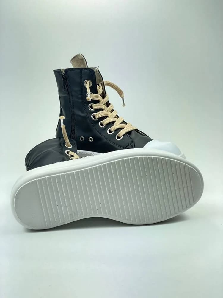 بوت ریک اونز RICK OWENS کد 3304 چرم مشکی مات — تصویر ۵