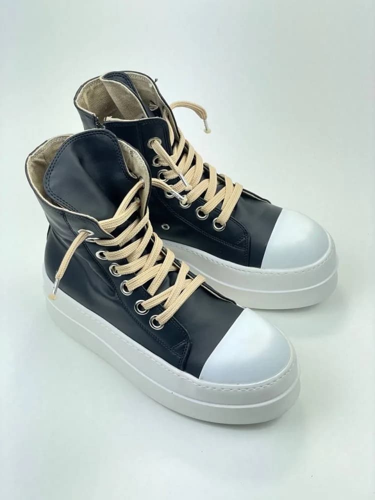 بوت ریک اونز RICK OWENS کد 3304 چرم مشکی مات — تصویر ۷