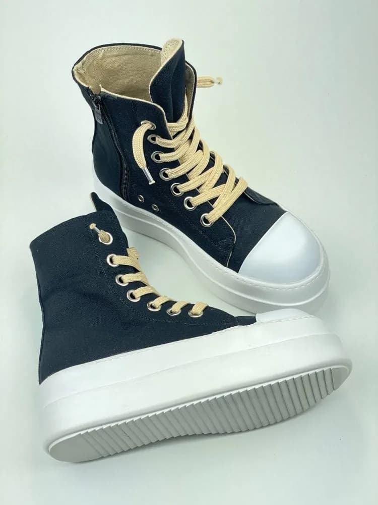 بوت ریک اونز RICK OWENS کد 3304 مشکی پارچه جودون — تصویر ۳