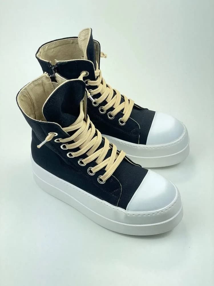 بوت ریک اونز RICK OWENS کد 3304 مشکی پارچه جودون — تصویر ۷