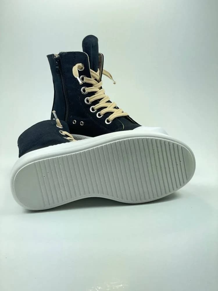 بوت ریک اونز RICK OWENS کد 3304 مشکی پارچه جودون — تصویر ۴