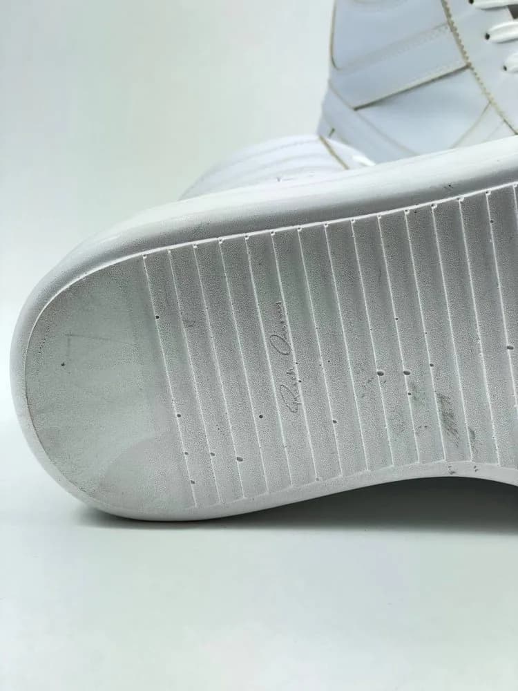 بوت ریک اونز RICK OWENS کد 3305 چرم سفید مات یکدست — تصویر ۸