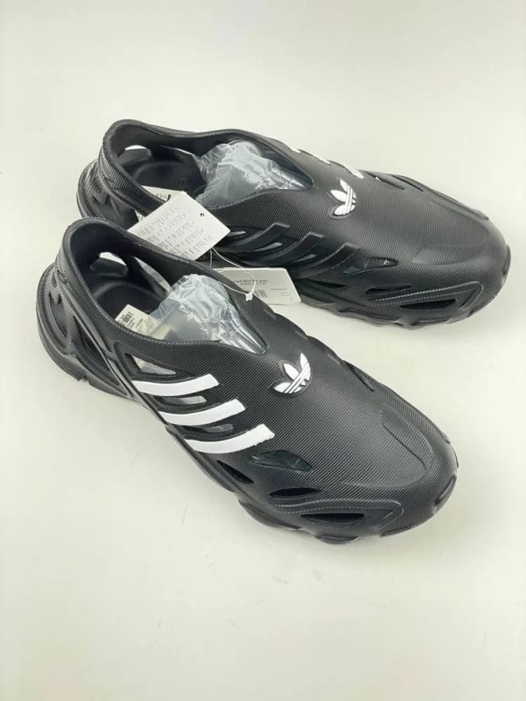 ادیداس ADIDAS تزریق eva ایویا اسلیپر راننیگ بغل سوراخ دار مشکی سفید — تصویر ۴